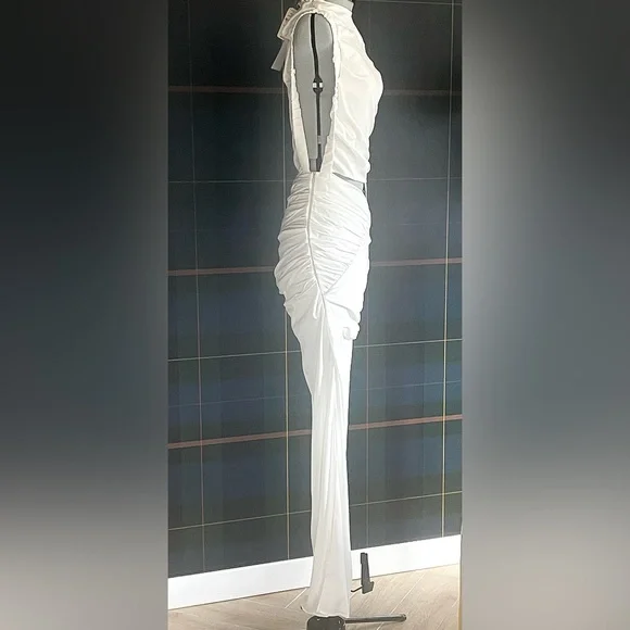 NWT Christopher Esber Christo Wrapped Tank Dress, faille fabric, white, XS/P - Picture 6 of 16